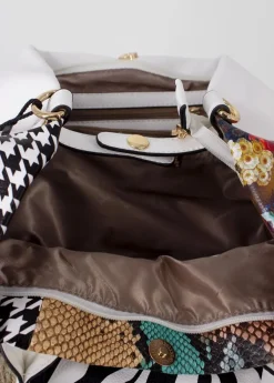 Clearance Coton Du Monde Sac à main bourse ETERNA patchwork Blanc