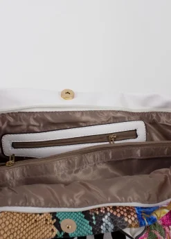 Clearance Coton Du Monde Sac à main bourse ETERNA patchwork Blanc