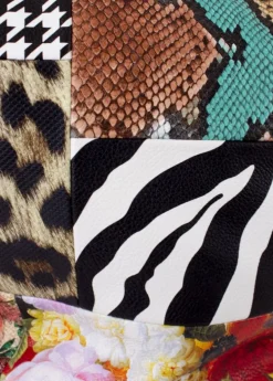 Clearance Coton Du Monde Sac à main bourse ETERNA patchwork Blanc