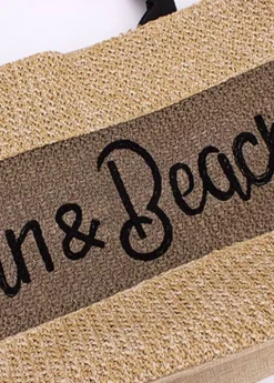 Clearance Coton Du Monde Sac de plage en toile AMELIA sable Marron