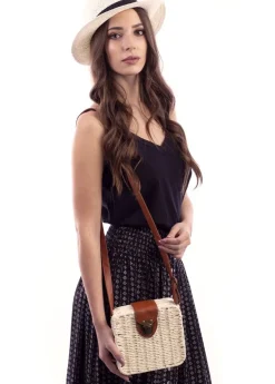 Fashion Coton Du Monde Sac en bandoulière tressé LOINA crème Blanc