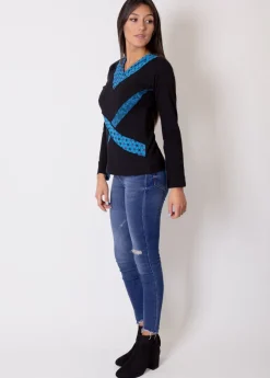 Store Coton Du Monde Top en coton à empiècements DENALI Bleu