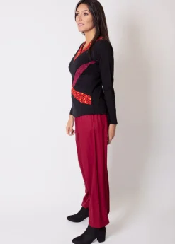 Cheap Coton Du Monde Top en coton à empiècements DENALI Rouge