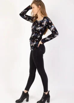 Flash Sale Coton Du Monde Top en coton col rond SUMAN imprimé fleuri Narcisse Hiver