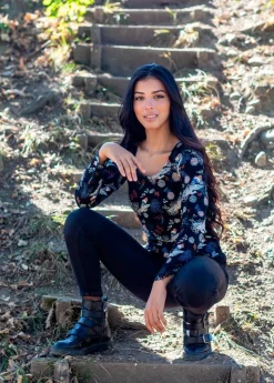 Flash Sale Coton Du Monde Top en coton col rond SUMAN imprimé fleuri Narcisse Hiver