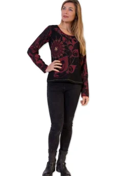 Clearance Coton Du Monde Top en coton JOURDAN ethnique rouge