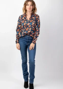 Hot Coton Du Monde Top manches longues en viscose épais BELAE imprimé Tylia