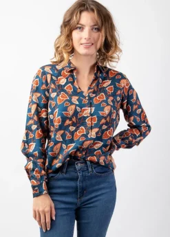 Hot Coton Du Monde Top manches longues en viscose épais BELAE imprimé Tylia