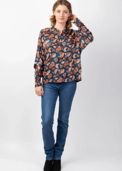 Cheap Coton Du Monde Top manches longues en viscose épais LIZAE imprimé Tylia