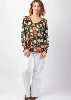 Best Sale Coton Du Monde Top manches longues en viscose épais DANAE imprimé Arty