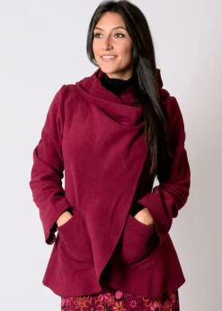Store Coton Du Monde Veste polaire à capuche ethnique OTTAWA prune Grenat
