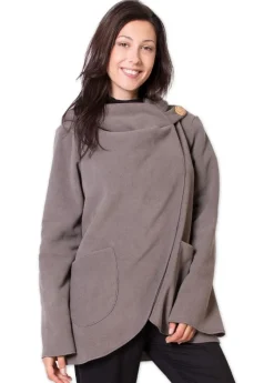 Fashion Coton Du Monde Veste polaire à capuche ethnique OTTAWA e Gris