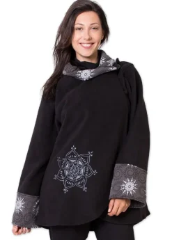 Store Coton Du Monde Veste polaire brodée HUDSON mandala Gris