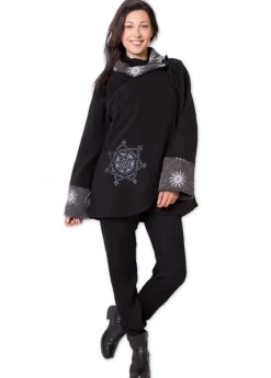 Store Coton Du Monde Veste polaire brodée HUDSON mandala Gris